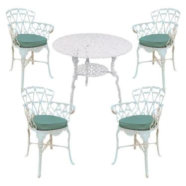 Imagem de 4 Cadeiras Viena Alumínio Mesa área Externa Jardim Varanda Verde
