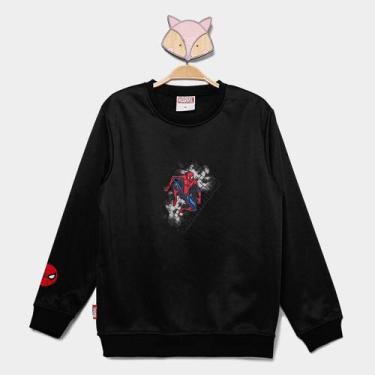 Imagem de Moletom Infantil Mooncity Homem Aranha Menino, Preto, 14A