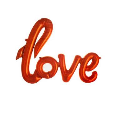 Imagem de Kit 2 Balões Metalizado Escrita Love - PTD Festas