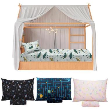 Imagem de Lençol Mini Cama Montessoriana 70x150 C/ Elástico + Fronha - Shopviews