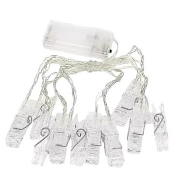 Imagem de Varal Led 2mt 10 Foto Fio Fita Luz Cordão Pregador Decoração