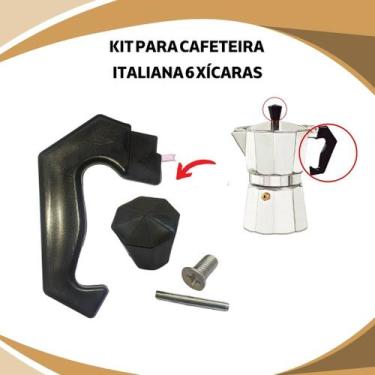 Imagem de Alça e Puxador para Cafeteira Italiana de 6 Xícaras Kit com Parafuso e