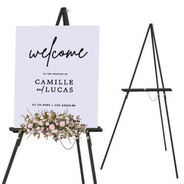 Imagem de Falling in Art Suporte de Cavalete de Tripé com Estrutura Em A de 65", Cavalete de Exibição de Madeira com Suporte de Tela Ajustável, Cavalete de Chão para Placas de Casamento, Pôsteres, Pinturas, Obr