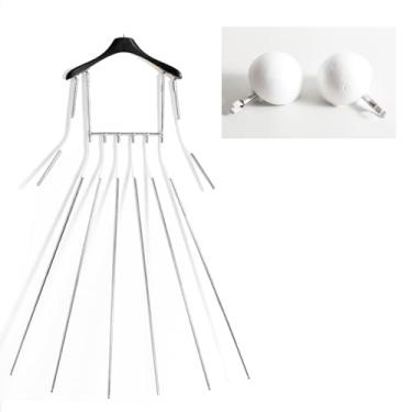 Imagem de Cabides de exibição de roupas em forma de corpo de metal com braços de cintura ajustáveis, suporte para boutique de varejo, tronco de manequim feminino para mostra de fotografia, A10 (preto, almofada