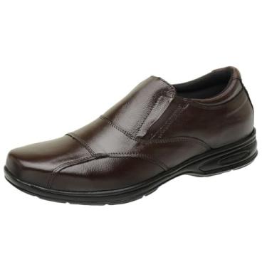 Imagem de Sapato Confort Social Masculino Couro Ortopédico Marrom 5080 (Marrom, BR, Adulto, Numérico, 46)
