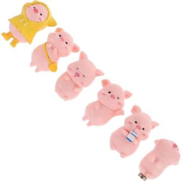 Imagem de Ímãs de geladeira, decoração de casa, ímã de porco rosa fofo 3D engraçado animal ímãs de bumbum ímãs de escritório calendário ímãs de quadro branco 6 peças