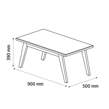 Imagem de Mesa De Centro Com Pés Em Madeira Prism Branco Acetinado