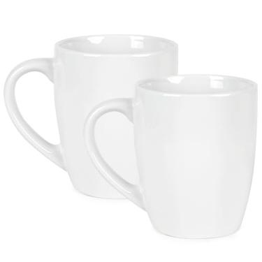 Imagem de BYCNZB Caneca de café de cerâmica extra grande de 765 g, canecas de café jumbo, xícaras de chá grandes com uma alça grande para escritório e casa, conjunto de 2 (branca)