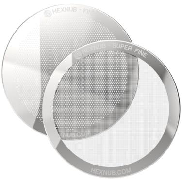 Imagem de HEXNUB - Filtros de metal reutilizáveis para cafeteira AeroPress XL, filtro de aço inoxidável para cafeteira AeroPress XL, café encorpado do que filtros de papel – Pacote com 2