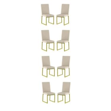 Imagem de Kit 8 Cadeiras Estofadas Base de Ferro Para Mesa De Jantar - Balaqui D