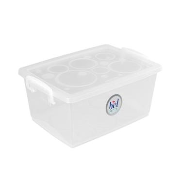 Imagem de Ordene - Mini Caixa Organizadora de 1500ml com Travas, Cor Cristal, Linha Bel, Ordene