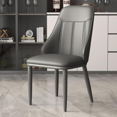 Imagem de Conjunto De 4 Cadeiras De Jantar De Luxo Leve, Mesa De Cozinha Estofada De Alta Resiliência E Cadeiras Com Encosto E Pernas De Metal, Sala De Jantar, Quarto Ou Poltr, Black Legs-dark Gray, 1 pieces