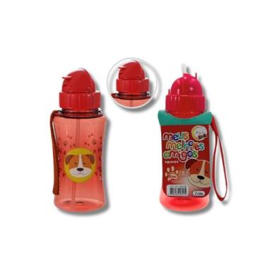Imagem de Garrafa infantil escolar cachorrinho 400ml kehome - KE HOME, Vermelho