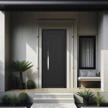 Imagem de Porta de Aluminio Lambril 210x80cm com Puxador Project Preto