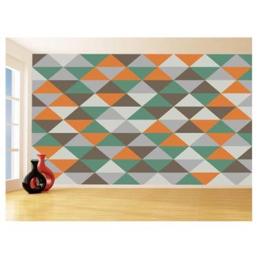 Imagem de Papel De Parede Geométrico Triângulos Abstrato 3,5M Gmt39 - Você Decor