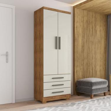 Imagem de Guarda Roupa Pequeno 60cm 2 Portas e 3 Gavetas Floripa Cedro Areia - R