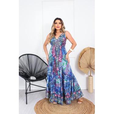 Imagem de Vestido indiano detalhes azul - Sutara mistica , Azul, único 