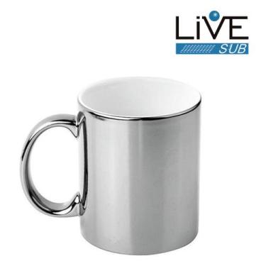 Imagem de Caneca ceramica - 325 ml - cromada chumbo - Subliarte Sublimação