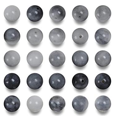 Imagem de Contas de olho de águia para fabricação de joias 6 mm contas de pedra redonda para pulseiras pedra jaspe natural 60 peças/fio