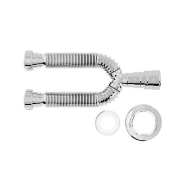 Imagem de Sifao Tubo Extensivo Duplo Cromado C/ Canopla 70cm - Blukit - BLUKIT P