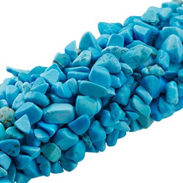 Imagem de TUMBEELLUWA Contas soltas semipreciosas polidas para fabricação de joias, 5-8 mm lascas de pedras roladas fio de 83 cm