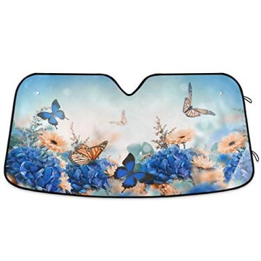 Imagem de Protetor solar feminino Oarencol para cílios e para-brisas para carro, proteção solar com raios UV dobrável para manter o seu veículo fresco (55" x 27,6")Oarencol 55x27.6 inch g55664957p504c539s1091