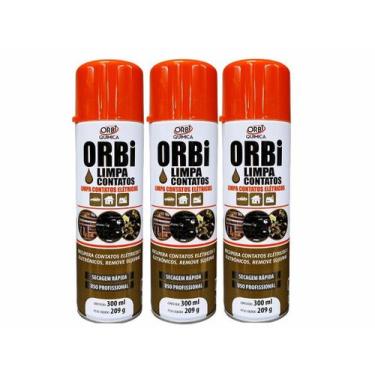 Imagem de Kit Spray Limpa Contatos Eletricos Orbi Quimica 300ML 3 Unidades
