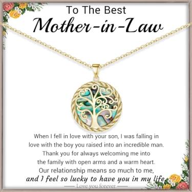 Imagem de Presentes de Natal para mulheres, árvore da vida, colar para mulheres, presentes de aniversário para ela, colar com pingente com árvore de concha, presente de dia das mães para mãe, avó, esposa, filha