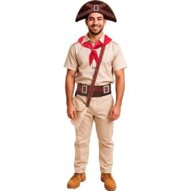 Imagem de Roupa Lampião Cangaceiro Adulto Luxo Com Chapéu E Bolsa Festa Junina -