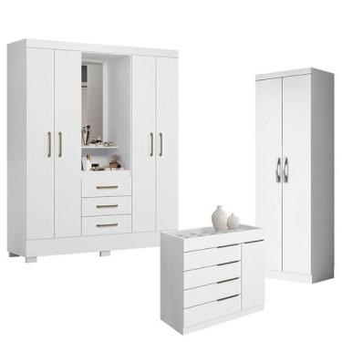 Imagem de Guarda Roupa Solteiro Paris 2045150 com Armário Multiuso 2 Portas New 