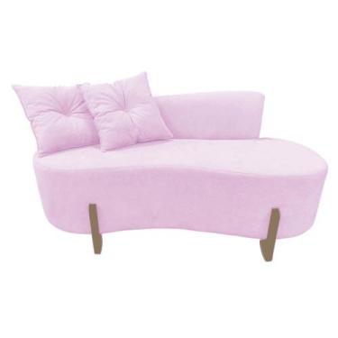 Imagem de Namoradeira Sofá Feijão Luna Orgânica Suede Rosa Bebê - Mansão Decor