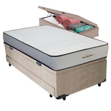Imagem de Bicama Baú + Colchão Orthopedic D33 V-tech Solteirão, Bege