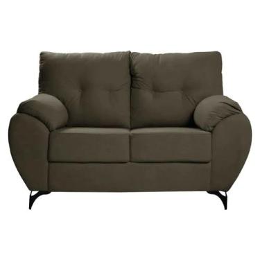 Imagem de Sofá 3x2 Lugares com Almofadas Fixas Takei Gabriela, Marron Escuro - V