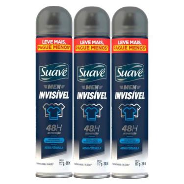 Imagem de Kit 3 Desodorante Aerosol Suave Invisível 48 Horas de Proteção 200ml