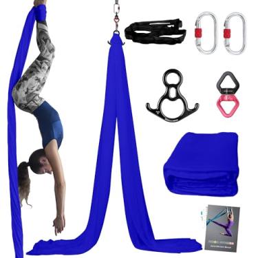 Imagem de PRIOR FITNESS Kit De Tecido Aéreo Colorido 9/15/20 Jardas, Conjunto Rede Nylon 40D Com Ferragens E Guia Para Todos Os Níveis Prática Ioga Voo Acrobático Adultos