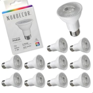 Imagem de 10 Lâmpada Led Par20 Nordecor 7w Branco Quente 2700k Irc95