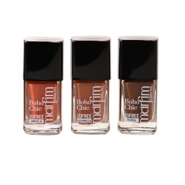 Imagem de Kit 3 Esmaltes Marfim | Pincel Anatômico, Hipoalergênico, Longa Duração, Secagem Rápida (Argila + Cerâmica + Terra)