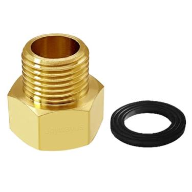 Imagem de Joywayus Adaptador de tubo de válvula de enchimento de vaso sanitário, fêmea de 7/20.3 cm para bidê macho de 1/5.1 cm, conector adaptador de torneira de encaixe de mangueira