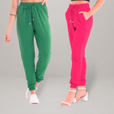 Imagem de Kit 2 Calças Jogger - Feminina Com Bolso e Cordão - Ju Ribeiro Ind, Ve