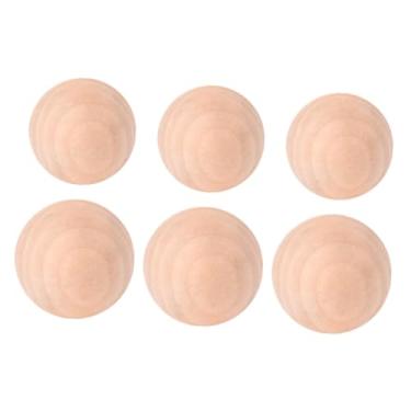 Imagem de predolo 6 peças bolas de madeira esferas de madeira inacabadas resistentes marcenaria decorativa