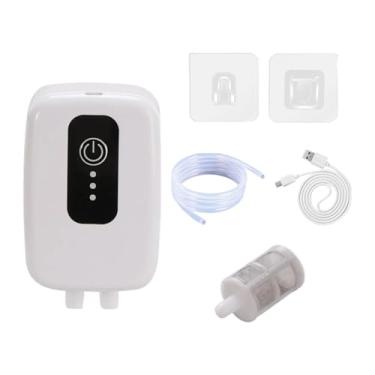 Imagem de BLWOTMOR Bomba submersível autoescorvante USB Cabo USB Lavagem de carros Bonsai com mangueira de 1 m e filtro de pedra Mini bomba elétrica autoescorvante