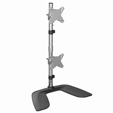 Imagem de StarTech. Com suporte vertical duplo para monitor – Suporte ergonômico para dois monitores de até 27 polegadas VESA – Suporte universal para monitor – Altura ajustável – Prata (ARMDUOVS)