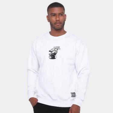 Imagem de Moletom Santos Pela Bandeira que Ensina Masculino - WANTED, Branco, P