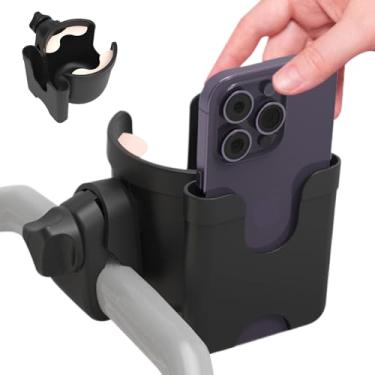 Imagem de Acessório de suporte de copo de carrinho, suporte de mamadeira para carrinho de bebê | Suporte de telefone antiderrapante para cadeira de rodas para pais, escola, viagens de campo, praia, academia