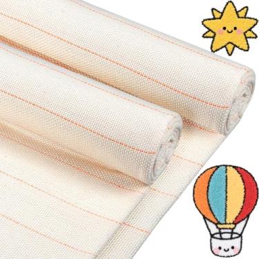 Imagem de 2 peças de pano grande de tufos de 299,7 cm x 200,7 cm, pano de tufos primários com linhas marcadas para armas de tricô, tecido monges costurados com quatro bordas para tapete de agulha de perfuração