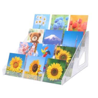 Imagem de lasuroa Suporte para Cartões em Acrílico de 7 Camadas, 31,5cm Transparente, Suporte Multiusos Porta-Cartões para Negócios Comércio PSA Desporto Cartões de Felicitações Colecionáveis Armazenamento