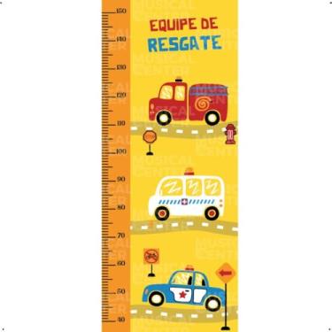 Imagem de Régua de Crescimento Infantil Carros Adesivo Lavável Seguro Fácil Aplicação Decoração Criativa Quarto Bebê Menino