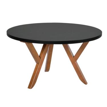 Imagem de Mesa de Centro Redonda Ipiranga Amêndoa e Preta