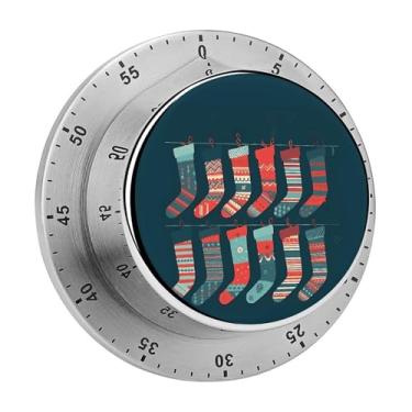 Imagem de Cronômetro magnético de aço inoxidável com estampa de desenhos animados para cozinha, cronômetro mecânico com alarme para forno de cozinha