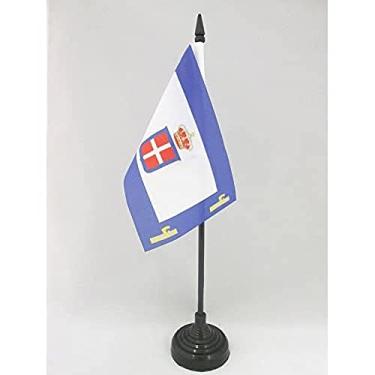 Imagem de Bandeira de mesa italiana da África Oriental 10 cm x 15 cm - Itália - Bandeira de mesa da colônia italiana 15 x 10 cm - Bastão e base de plástico preto - AZ FLAG